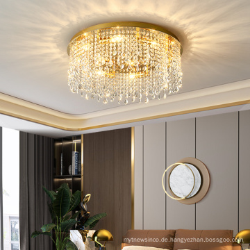 Golden Decke Baldachin Kristallheizung Luxus Deckenlampe